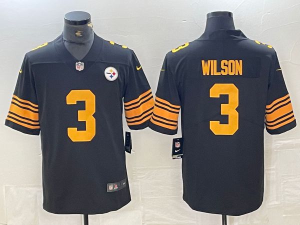 Men Pittsburgh Steelers 3 Wilson Black 2024 Nike Vapor Untouchable Limited NFL Jersey